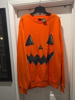 MAD Engine Orange Pumpkin Face Crewneck Sweatshirt